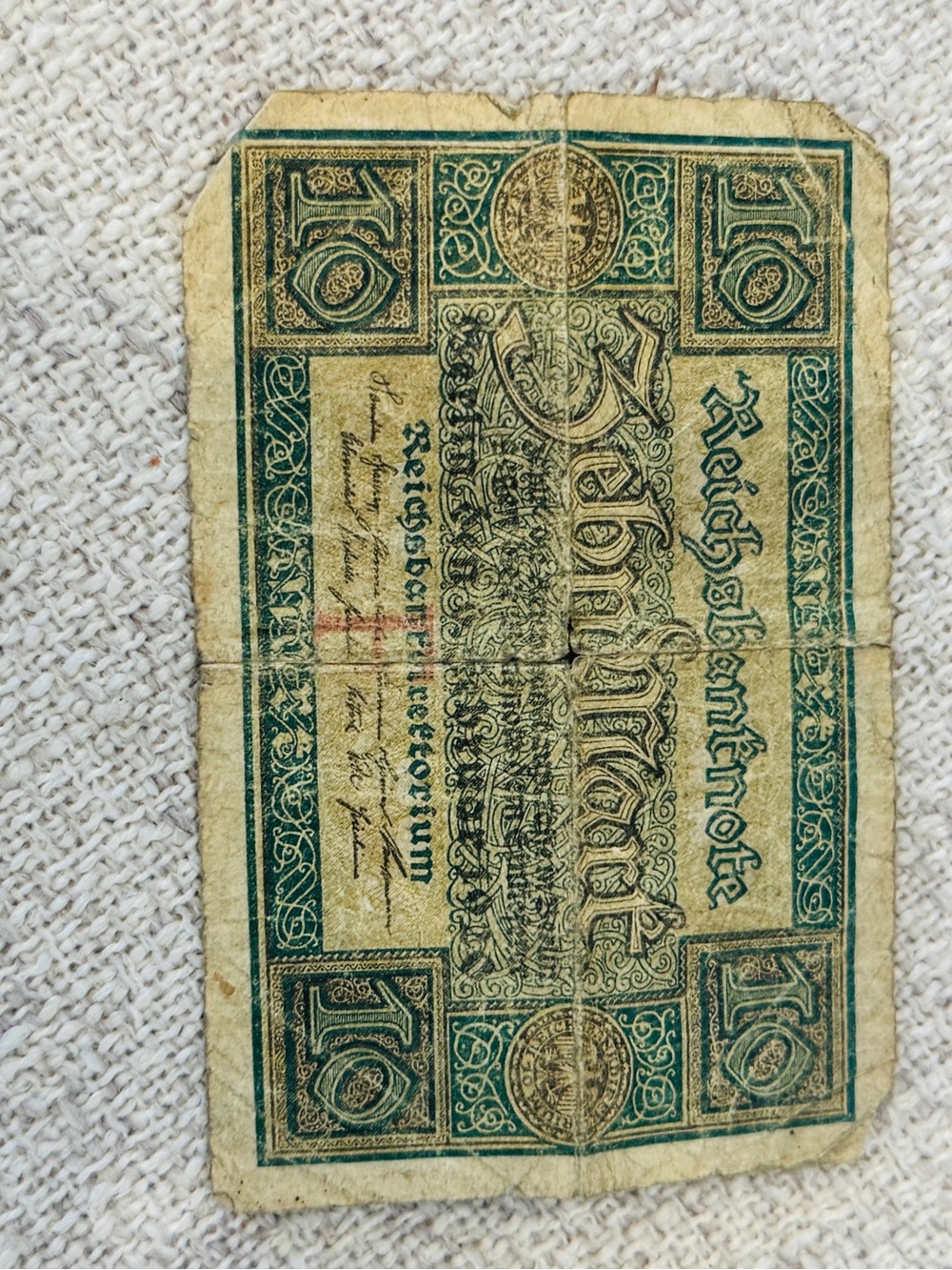 Vintage Germany 50 Mark — 1918